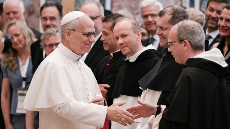  Pope Leo XIV receives Symposium “Nicea and the Church of the Third Millennium: Towards Catholic-Orthodox Unity” at the Pontifical University of Saint Thomas Aquinas in Rome.